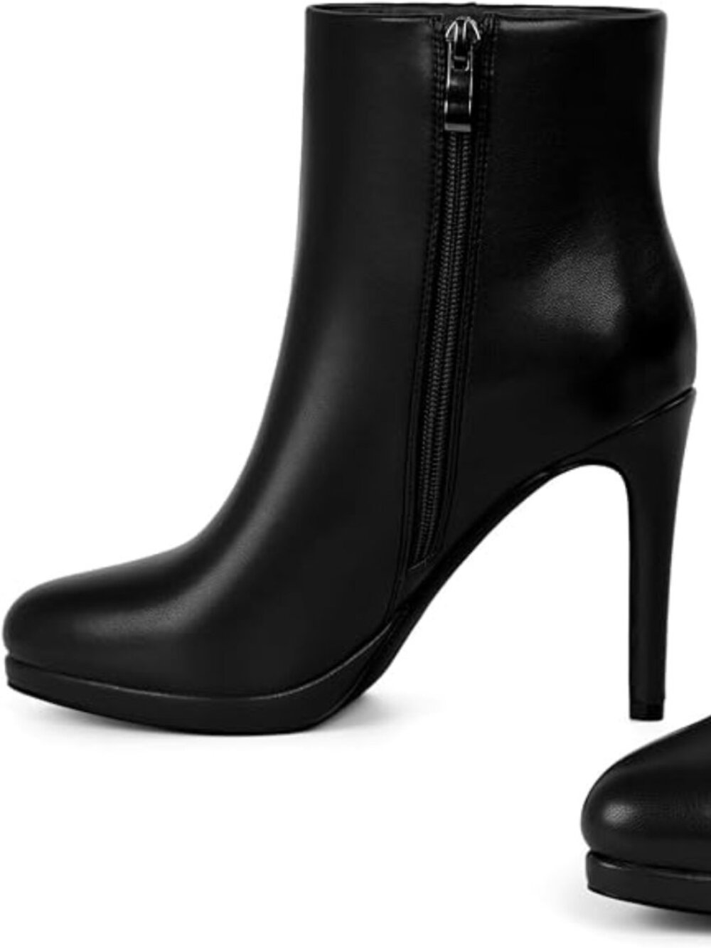 Ankle Boots for Women Round Toe Stiletto Heel Platform Booties
